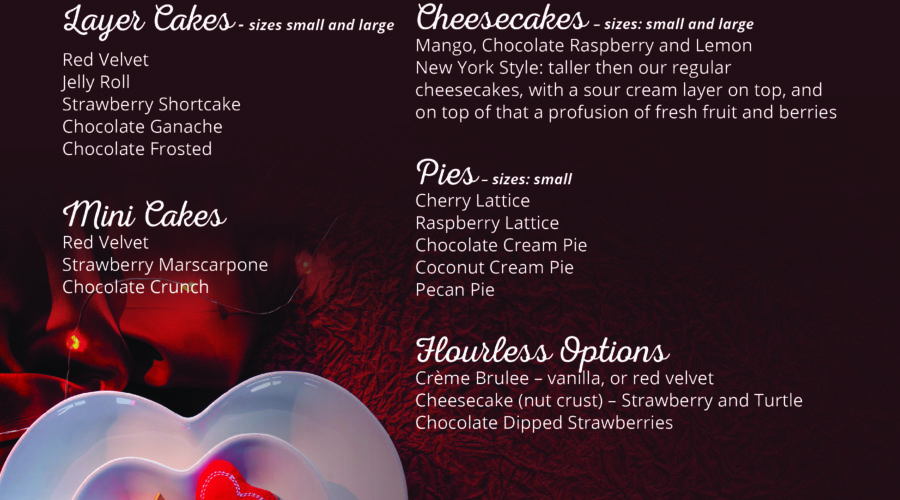 Valentine's Day Bakery Menu - 2020 - The Village Grocer