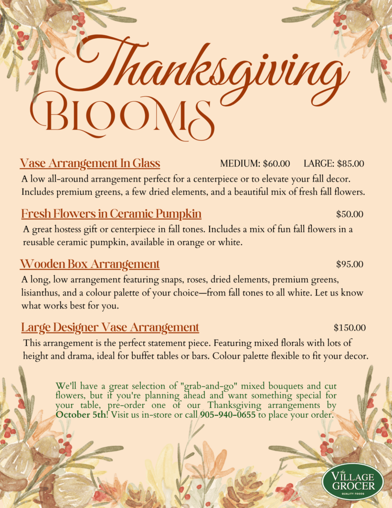 What's Blooming for Thanksgiving 2024? - The Village Grocer